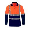 xoxingysm Mens High Visibility Safety Sweatshirt Solid Color Reflective Button Up Pullover Hi Vis Lapel Polo Workwear Top view 1