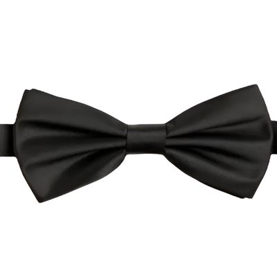 ZEYMINER Men Satin Bow Tie,Formal Tuxedo Suit Bowtie,Easy To Wear Necktie,Wedding Bow Tie,Children & Adults Adjustable Bowtie (Black, M-(kids,schoolers,teens))