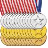 PATIKIL 1.5" Mini Gold Silver Bronze Award Medals, 36 Pack Plastic Winner Medals 1st/2nd/3rd Place Prizes with Ribbon for Games Sports Competitions Party view 1