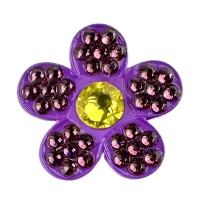 Bonjoc Premium Crystal Golf Ball Marker with Magnetic Hat Clip Flower (Lavender - Purple/Yellow) | Perfect Golf Accessories, Golf Gift, and Golf Giveaway for Men Women with add-ons Available!