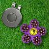 Bonjoc Premium Crystal Golf Ball Marker with Magnetic Hat Clip Flower (Lavender - Purple/Yellow) | Perfect Golf Accessories, Golf Gift, and Golf Giveaway for Men Women with add-ons Available! view 3