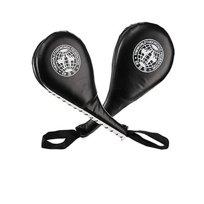 SaditY 2 Pcs Taekwondo Double Kick Pad,Kicking Target Striking Pad for Kickboxing Training,Martial Arts Equipment Sporting Goods Paddle (Black)