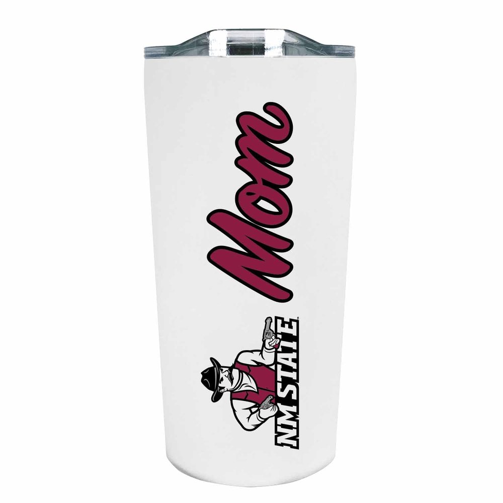 Campus Colors NCAA Stainless Steel Travel Tumbler for Mom - 18 oz - Double Walled Insulated Drinkware (New Mexico State Aggies - White)