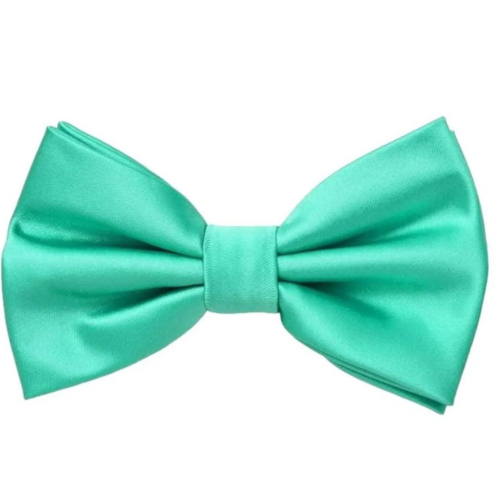 ZEYMINER Men Satin Bow Tie,Formal Tuxedo Suit Bowtie,Easy To Wear Necktie,Wedding Bow Tie,Children & Adults Adjustable Bowtie (Turquoise, L-(adults,full age))