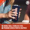 Campus Colors NCAA Stainless Steel Travel Tumbler for Mom - 18 oz - Double Walled Insulated Drinkware view 4