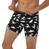 ACTYDER Cute White Shark Fierce Black Men's Boxer Briefs, Mens Trunks Underwear Wicking-Breathable Underpants X-Large view 3