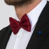 ZEYMINER Men Satin Bow Tie,Formal Tuxedo Suit Bowtie,Easy To Wear Necktie,Wedding Bow Tie,Children & Adults Adjustable Bowtie (Burgundy, L-(adults,full age)) view 2
