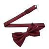 ZEYMINER Men Satin Bow Tie,Formal Tuxedo Suit Bowtie,Easy To Wear Necktie,Wedding Bow Tie,Children & Adults Adjustable Bowtie (Burgundy, L-(adults,full age)) view 4