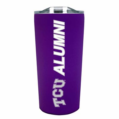 Campus Colors Collegiate Stainless Steel Travel Tumbler for Alumni - 18 oz - Double Walled Insulated Drinkware (TCU Horned Frogs - Purple)