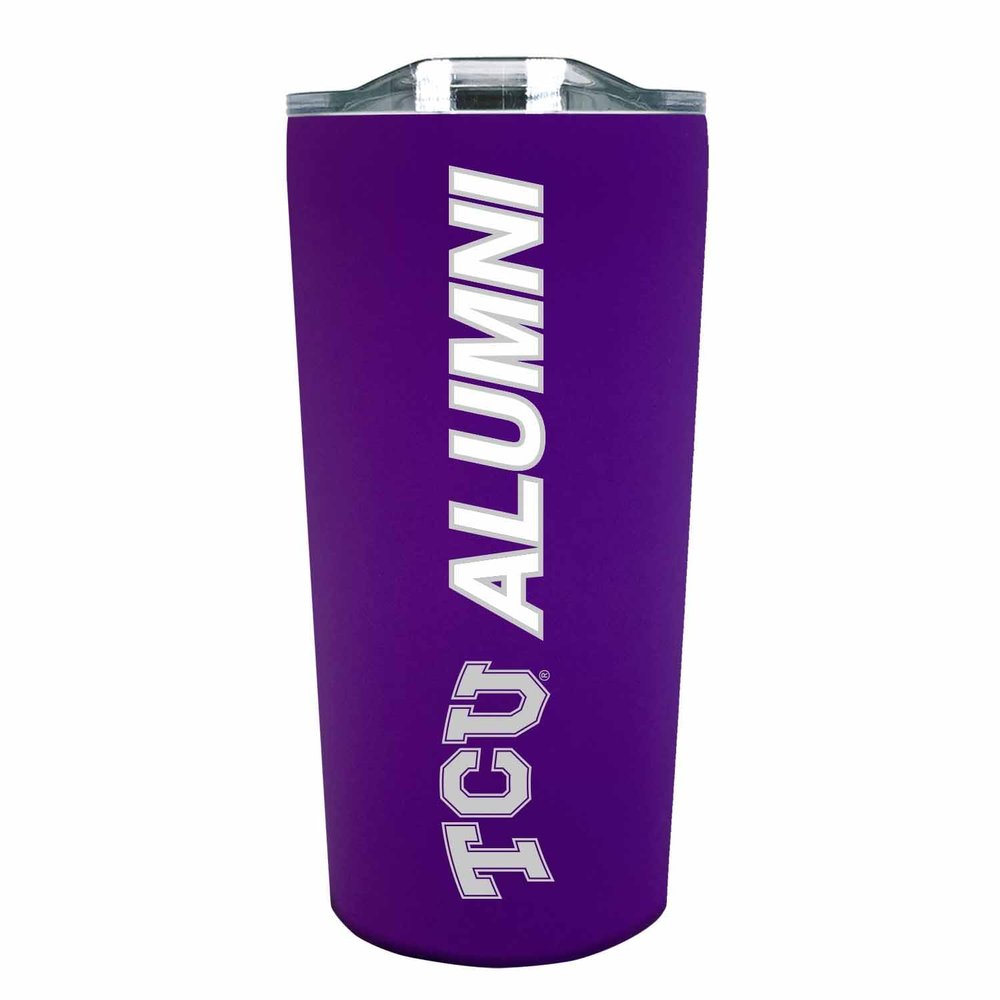 Campus Colors Collegiate Stainless Steel Travel Tumbler for Alumni - 18 oz - Double Walled Insulated Drinkware (TCU Horned Frogs - Purple)