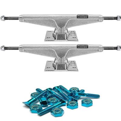 Warehouse Skateboards Venture Trucks Team Edition Loose Polished Skateboard Trucks - 5.8" Hanger 8.5" Axle with 1" Anodized Blue Hardware - Bundle of 2 Items