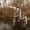 DaddyGoFish Neoprene Chest Waders for Kids and Adults, BootFoot, Fishing & Hunting with a Camouflage Caps, and a Wader Hanger view 4