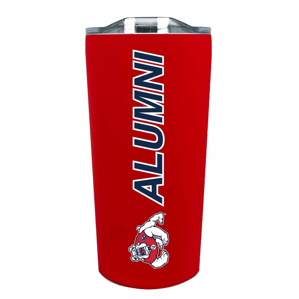 Campus Colors Collegiate Stainless Steel Travel Tumbler for Alumni - 18 oz - Double Walled Insulated Drinkware (Fresno State Bulldogs - Red)