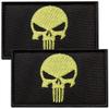 Bluyellow 2Pcs Yellow Skull Patch Set, Embroidered Military Patches with Hook and Loop for Military Backpack, Tactical Helmet, Dog Vest, Tactical Vest Patches, Sew on Opt, 3x2 Inches view 1