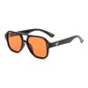 OUWEN Retro Square Aviator Orange Lens Sunglasses Mens Womens, Amber Night Vision Black And Gold OW2239H view 1
