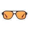 OUWEN Retro Square Aviator Orange Lens Sunglasses Mens Womens, Amber Night Vision Black And Gold OW2239H view 3