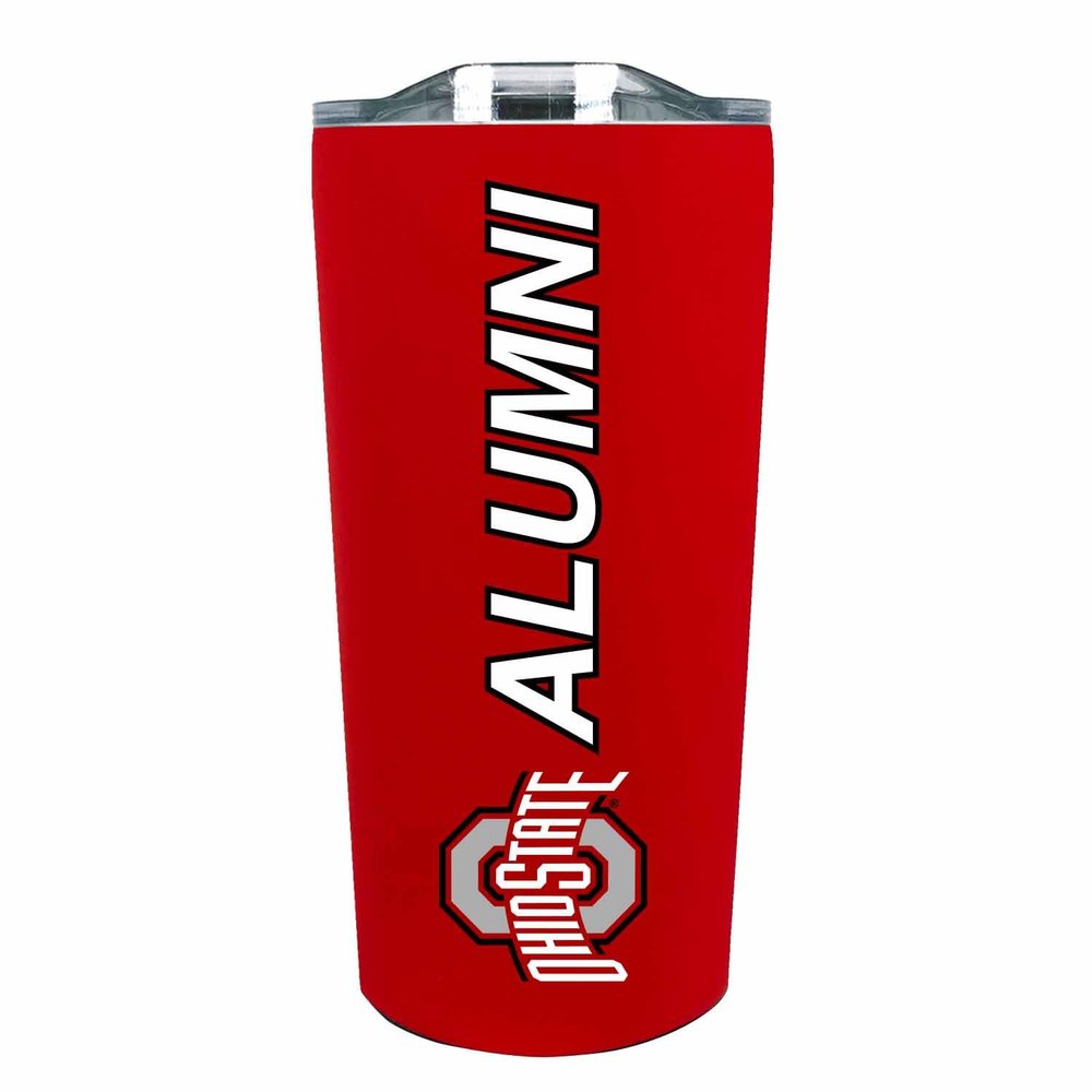 Campus Colors Collegiate Stainless Steel Travel Tumbler for Alumni - 18 oz - Double Walled Insulated Drinkware (Ohio State Buckeyes - Red)