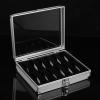 Vaveren 12 Girds Watch Box Aluminum Alloy with Lid Jewelry Display Case Watches Organizer Watch Storage Case for Home Office Shop view 3