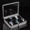 Vaveren 12 Girds Watch Box Aluminum Alloy with Lid Jewelry Display Case Watches Organizer Watch Storage Case for Home Office Shop view 4