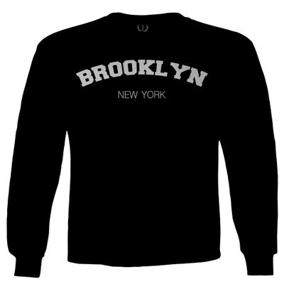 0566. Brooklyn New York NYC Cool Hipster Street wear Men's Long Sleeve t Shirt (Black, Large)