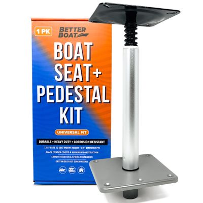 Better Boat Boat Seat Pedestal Kit, 1 Pack, 11-Inch Post, Spring Suspension, 3/4 Inch Pin, 13.8 Inch Height, Fits Jon Bass and Fishing Boats