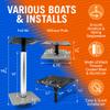 Better Boat Boat Seat Pedestal Kit, 1 Pack, 11-Inch Post, Spring Suspension, 3/4 Inch Pin, 13.8 Inch Height, Fits Jon Bass and Fishing Boats view 3