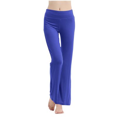 NATHGAM Wide Leg Yoga Pants for Women High Waist Stretchy Flare Leggings Soft Yoga Pants Ladies Gym Workout Sweatpant Legging Blue
