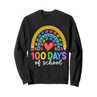 100 Days Of School Rainbow Celebration Design Sweatshirt