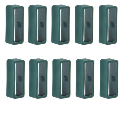 Pack of 10 735xt Clasp Ring Compatible with Garmin Forerunner 220 235 230 35 620 630 745 935 945 735XT Watch Strap Loop 22 mm Silicone Watch Strap (Green)