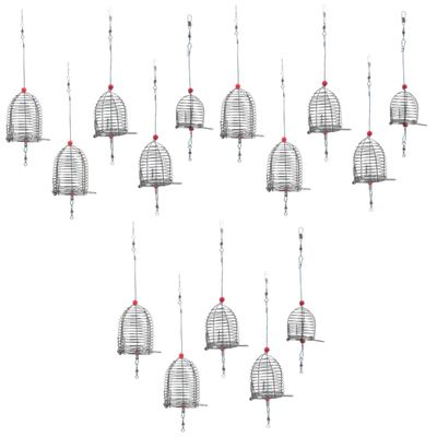 Yardwe 15pcs Fishing Bait Cages Stainless Steel Bait Trap Cage Fishing Trap Basket Lure