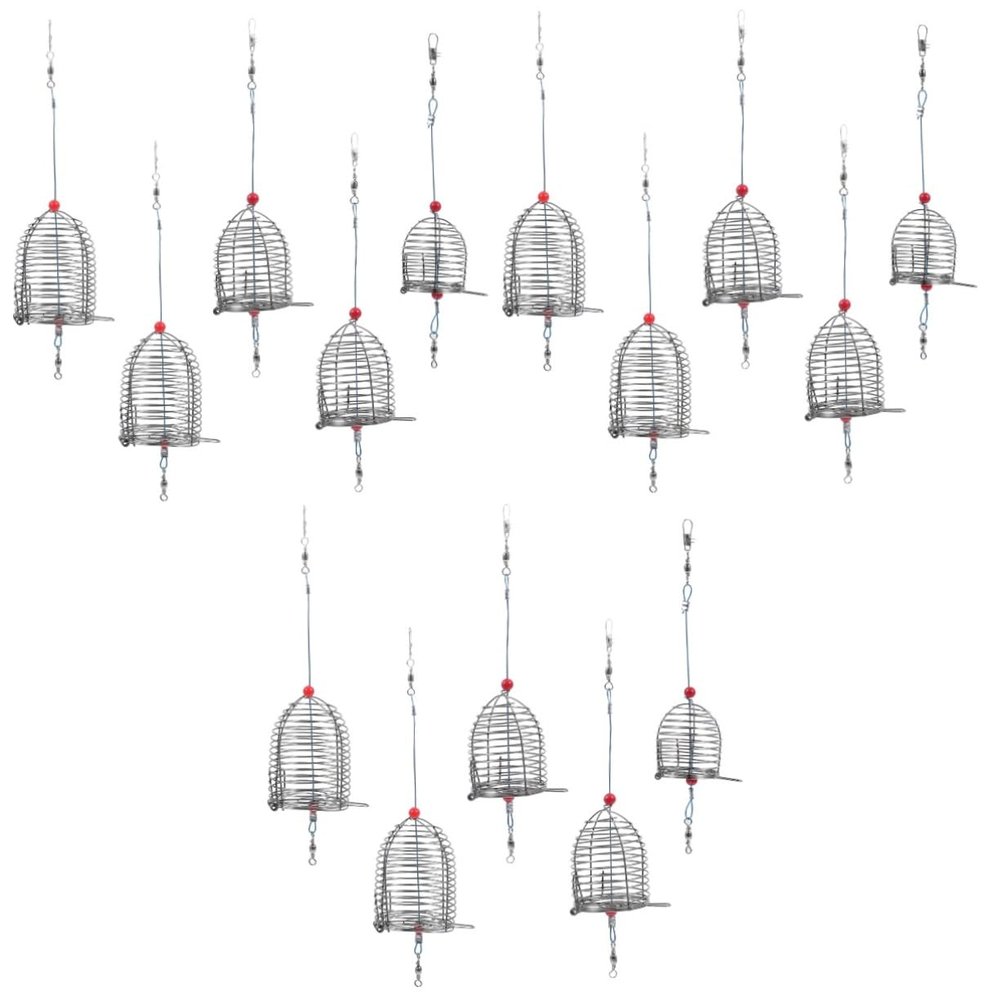 Yardwe 15pcs Fishing Bait Cages Stainless Steel Bait Trap Cage Fishing Trap Basket Lure