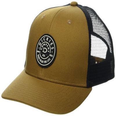Dickies Men's Low Pro Workwear Patch Trucker Hat, Brown Duck, AL