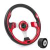 RASTP 12.6 Inch Boat Steering Wheel with 3/4 Axle Marine Steering Wheel Adapter for Most Marine boats,Vessels,Yachts,Pontoons Boat, Red view 2