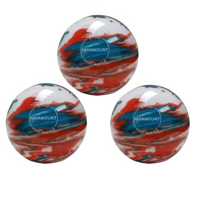 BuyBocceBalls - EPCO Duckpin Bowling Balls - - (4 7/8 inch- 3lbs. 12 oz.) Pack of 3 - Marbleized - Turquoise, Orange & White - Made in USA