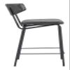 Zuo Charon Counter Stool (Set of 2) Vintage Black, Black Counter Stool, Modern Style, Faux Leather, Plush and Durable Faux Leather Fabric, Plywood, Indoor Bar, 18.5" W x 22.4" D x 36.2" H view 3