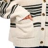 UNIONBAY Women's Julianne Stripe Varsity Cardigan Sweater, Basil view 3