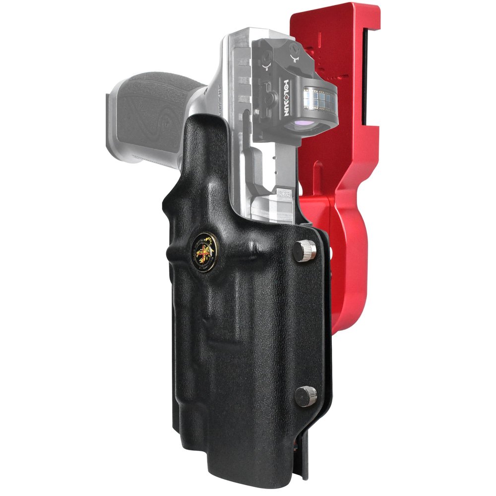 Pro Heavy Duty Competition Holster fits Springfield Echelon 4.5in w/ TLR1HL (Right-Hand Draw, Red/Black)