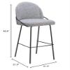 Zuo Jambi Barstool (Set of 2) Black & White, Gray Barstool, Modern Style, Shearling Style Fabric, Shearling Style Fabric, Plywood, Indoor Bar, 20.1" W x 21.3" D x 42.9" H view 3