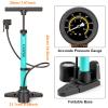 Bike Pump with Pressure Gauge- 160 PSI Bike Tire Pump fits Presta & Schrader Valve - Portable Air Pump for Bike Tires (Blue) view 4