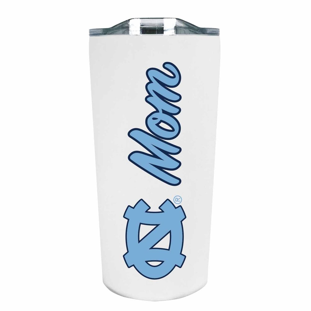 Campus Colors NCAA Stainless Steel Travel Tumbler for Mom - 18 oz - Double Walled Insulated Drinkware (North Carolina Tar Heels - White)