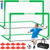 VAVOSPORT Soccer Goal, 2 of 6'x4' Kids Soccer Goals for Backyard Set, Portable Pop Up Soccer Net, Practice Soccer Training Equipment with Ball, Cones for Toddler,Youth Sports Outdoor Games Yard Play view 1