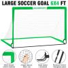 VAVOSPORT Soccer Goal, 2 of 6'x4' Kids Soccer Goals for Backyard Set, Portable Pop Up Soccer Net, Practice Soccer Training Equipment with Ball, Cones for Toddler,Youth Sports Outdoor Games Yard Play view 3