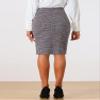 Allegra K Pencil Tweed Skirt for Women's Winter Classic Skirts Medium Burgundy view 3
