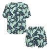 Jndtueit Manatee Pajamas for Women, Cartoon Starfish Sleepwear Pullover Top, Green Sea Animal 2 Piece Soft Tracksuit Sweatpants Jogging suit view 3