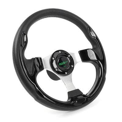 RASTP 12.6 Inch Boat Steering Wheel with 3/4 Axle Marine Steering Wheel Adapter for Most Marine boats,Vessels,Yachts,Pontoons Boat, Black