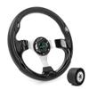 RASTP 12.6 Inch Boat Steering Wheel with 3/4 Axle Marine Steering Wheel Adapter for Most Marine boats,Vessels,Yachts,Pontoons Boat, Black view 2