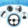 RASTP 12.6 Inch Boat Steering Wheel with 3/4 Axle Marine Steering Wheel Adapter for Most Marine boats,Vessels,Yachts,Pontoons Boat, Black view 3