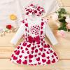 0 to 18M Little Kid Bodysuits Valentine's Day Baby Toddler Print Suspenders Heart Cartoon Romper (White, 6-9 Months) view 3