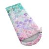 Axolotl Mermaid Scale Sleeping Bag for Kids GirlsLightweight Warm Cold Weather Sleeping Bags,Waterproof Portable Sleeping Bag for Backpacking Outdoor Indoor 3-4 Seasons,Camping Sleeping Bags,Rainbow view 4