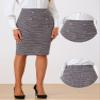 Allegra K Pencil Tweed Skirt for Women's Winter Classic Skirts Small Burgundy view 2